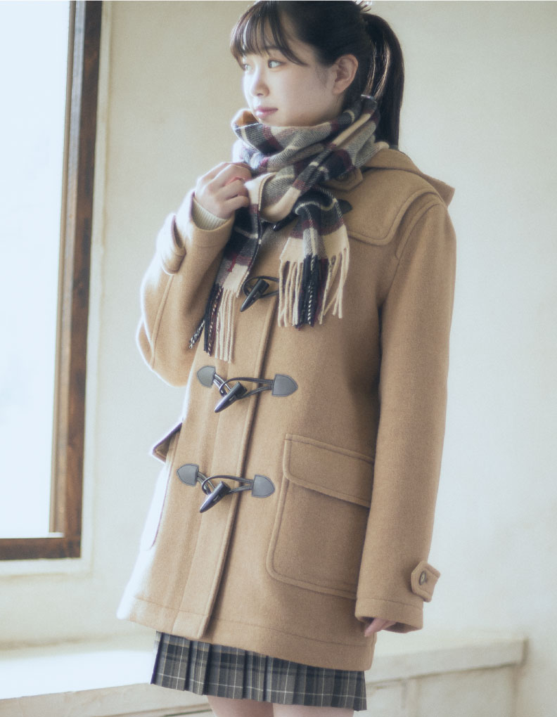 ダッフルコート〈ダブルフェイス〉キャメル