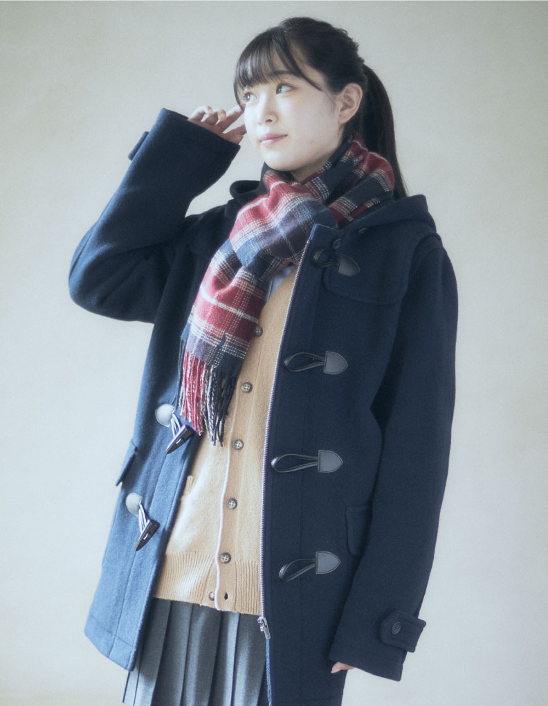 ダッフルコート〈ダブルフェイス〉ネイビー