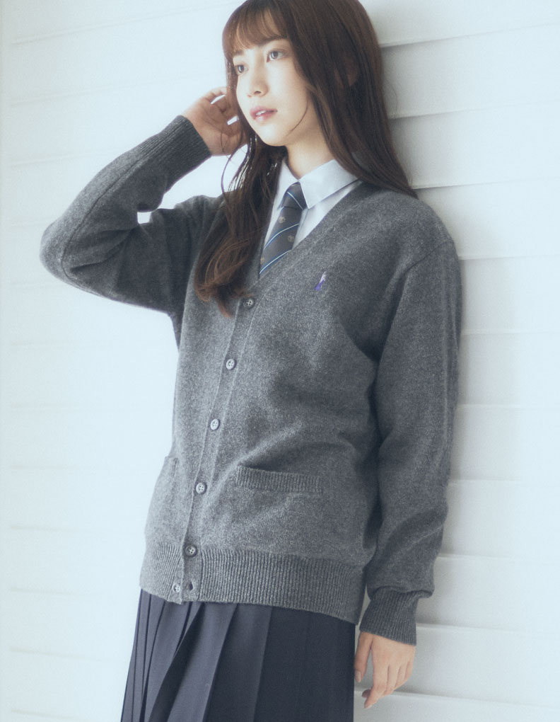カーディガン〈ミルキーグレープ女神〉チャコールグレー