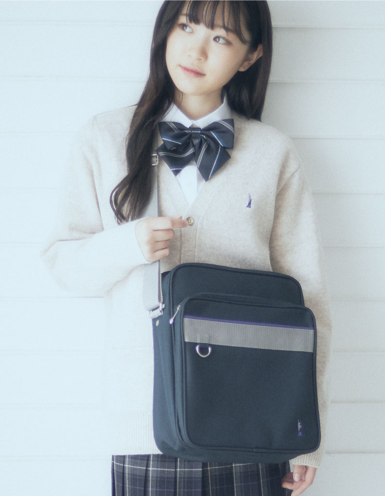 ショルダーバッグ〈ミルキーグレープ女神〉ネイビー×ミルキーグレープ