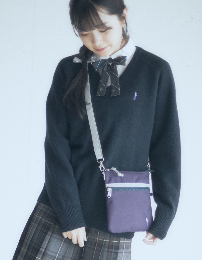 ミニショルダーバッグ〈ミルキーグレープ女神〉パープル×ミルキーグレープ