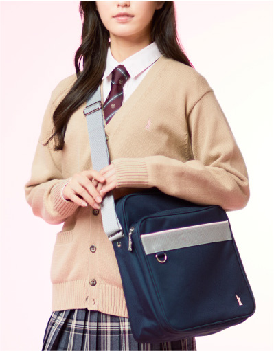 ショルダーバッグ〈キャンディ女神〉ネイビー×ピーチ