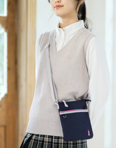 ミニショルダーバッグ〈さくら女神〉ネイビー×さくら女神