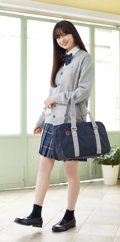 ナイロンバッグ ネイビー×レッド