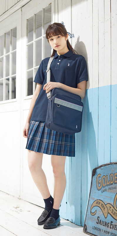 ポロシャツ〈キャンディ女神〉ネイビー×ブルーベリー